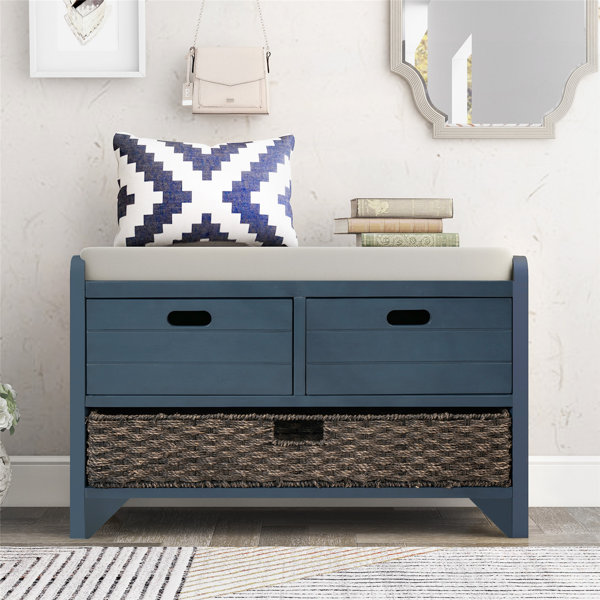 Red Barrel Studio® Navy Storage Bench Entryway Bench With Removable